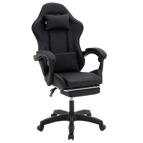 Καρέκλα γραφείου Runner gaming pakoworld PVC-ύφασμα μαύρο