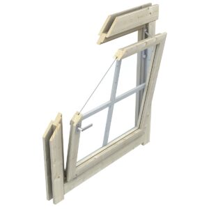 Ξύλινο παράθυρο μονόφυλλο 28mm - 88