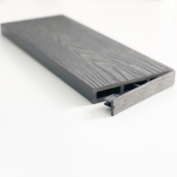 Τάπα περίφραξης WPC 3D wood 2 x 12εκ. | γκρι σκούρο